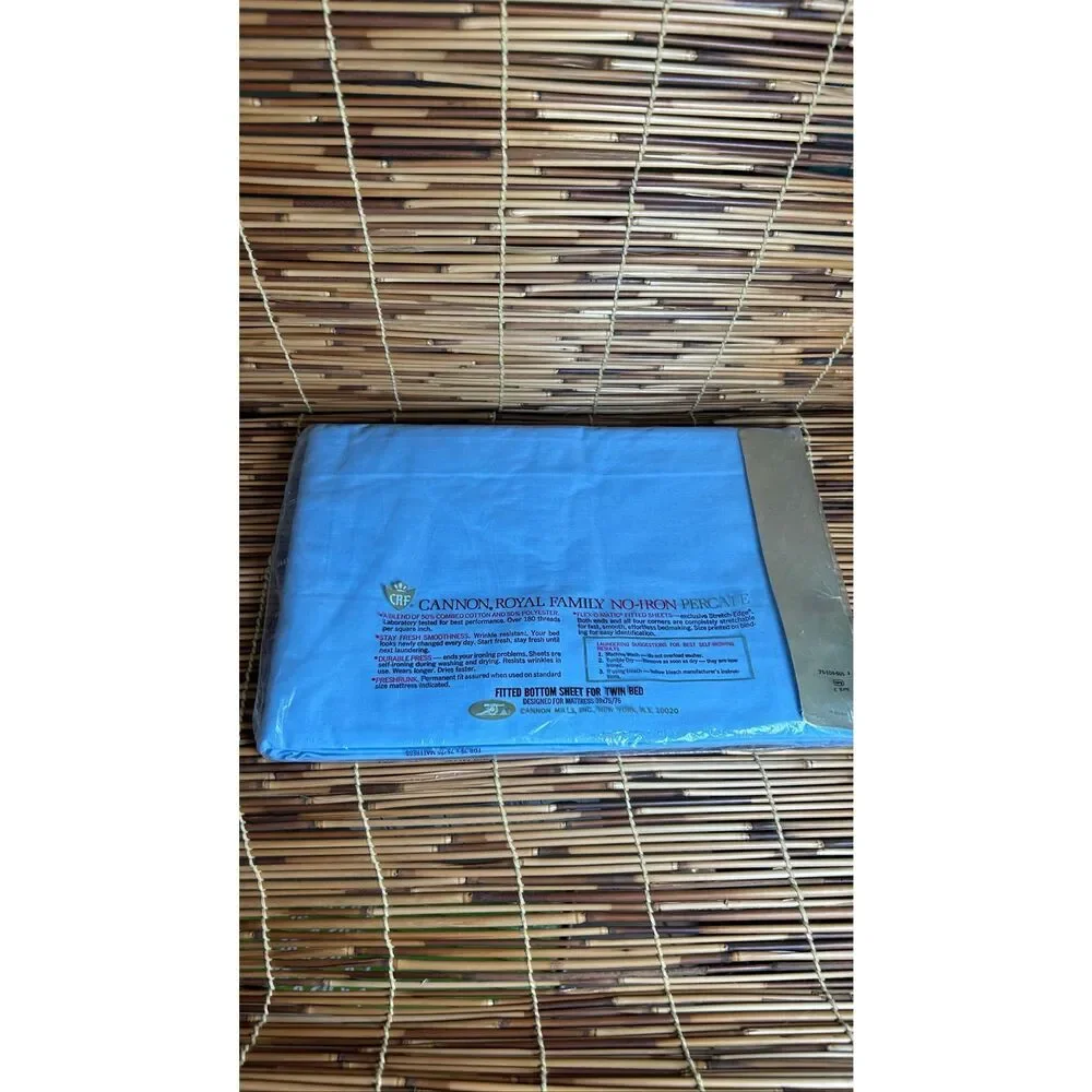 Cannon Royal Family Vintage Twin Fitted Sheet NIP Light Blue